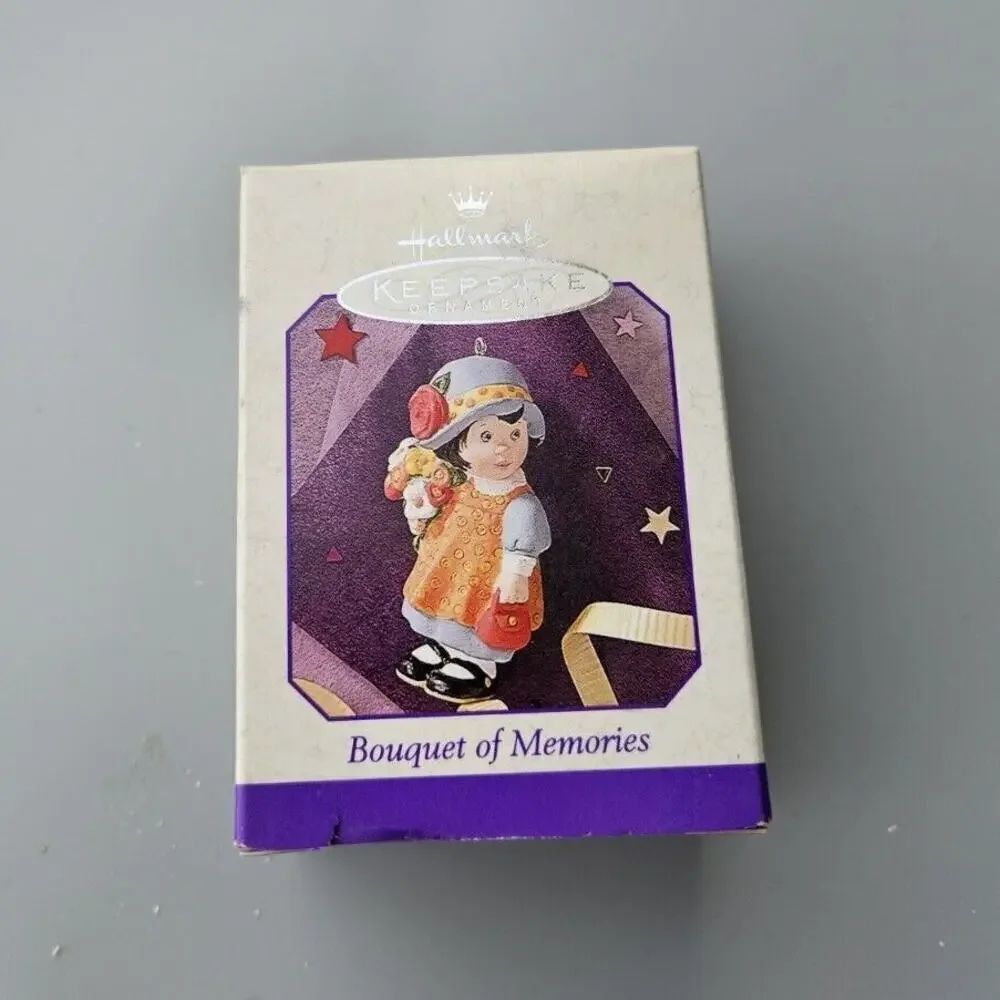 Hallmark 1998 BOUQUET of MEMORIES Girl Flower Spring Easter Christmas Ornament